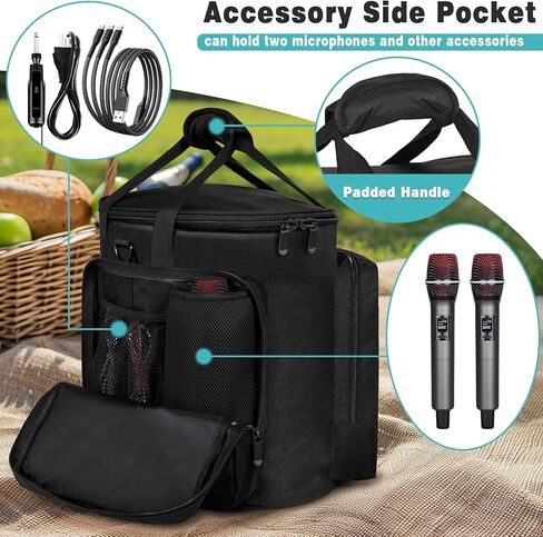 Carrying Bag Travel Case Compatible with Bose S1 Pro/Bose S1 Pro+ Portable Bluetooth Speaker Cover, Storage Case with Shoulder Strap&Accessory Pocket for Microphone,Charger,Cable,Accessories in Kuwait