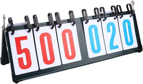 Yctze لوحة النتائج المكونة من 6 أرقام، حافظة نقاط معدنية محمولة مع بطاقات PVC، لوحة نتائج قاعدة غير قابلة للانزلاق، مثالية لكرة السلة والتنس وكرة الريشة وتنس الطاولة والرياضات الداخلية والخارجية in Saudi Arabia