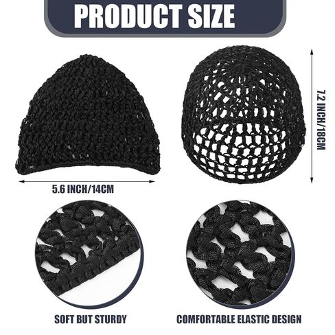Geyoga 24 Pcs Mesh Hair Net Rayon Knit Crochet Hair Net Black Hairnet Reusable Short Women Hairnet Wrap for Women Sleeping in Kuwait