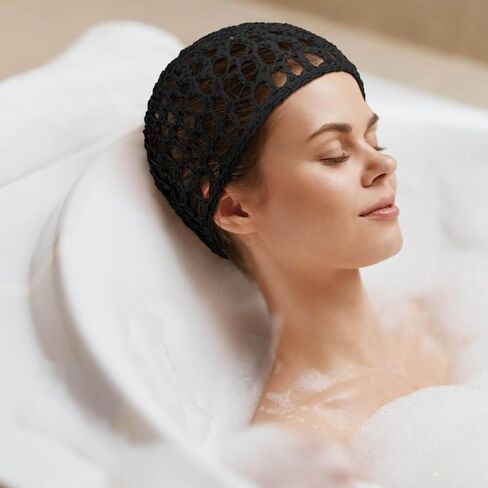 Geyoga 24 Pcs Mesh Hair Net Rayon Knit Crochet Hair Net Black Hairnet Reusable Short Women Hairnet Wrap for Women Sleeping in Kuwait