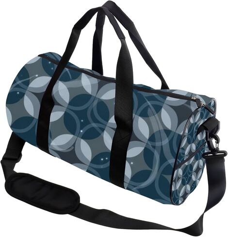 Muted Blue Lattice Foldable Mens Gym Bag Oxford Tote Bags Adjustable Shoulder Strap, Convertible Carry Backpack Girly Gym Bag For Dance Boxing Backpack in Kuwait