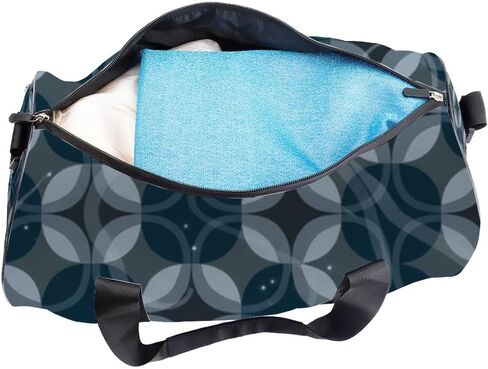 Muted Blue Lattice Foldable Mens Gym Bag Oxford Tote Bags Adjustable Shoulder Strap, Convertible Carry Backpack Girly Gym Bag For Dance Boxing Backpack in Kuwait