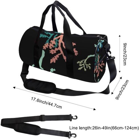 Coral Branch Stain-Resistant Workout Bag For Men Women Oxford Tote Bags Adjustable Shoulder Strap, Convertible Carry Backpack Vintage Duffle Bag For Weekend Football Gym Gear Women in Kuwait