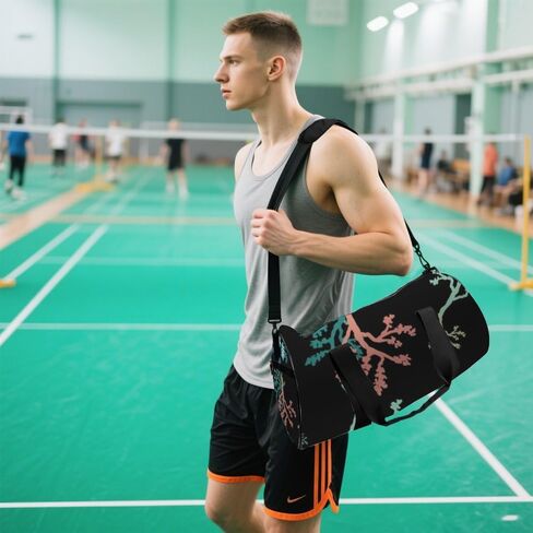 Coral Branch Stain-Resistant Workout Bag For Men Women Oxford Tote Bags Adjustable Shoulder Strap, Convertible Carry Backpack Vintage Duffle Bag For Weekend Football Gym Gear Women in Kuwait