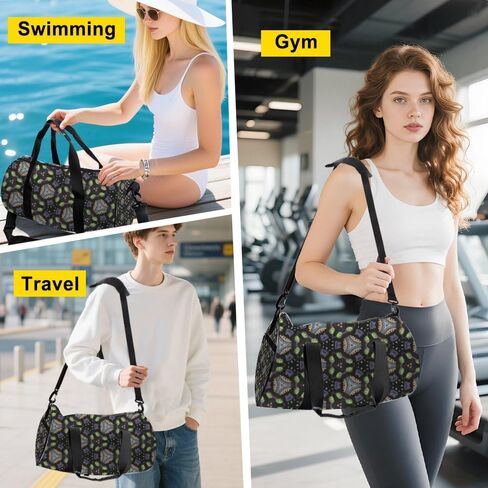 Abstract Art Print Stain-Resistant Gym Duffle Bag For Men Women Oxford Tote Bags Adjustable Shoulder Strap, Convertible Carry Backpack Cute Gym Bag For Women Carry On Cheer Backpack in Kuwait