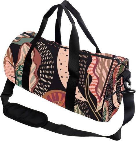 Boho Botanical Foldable Workout Bag For Men Women Oxford Tote Bags Adjustable Shoulder Strap, Convertible Carry Backpack Cute Duffel Bag For Jiu Jitsu Beach Gym Accessories Men in Kuwait