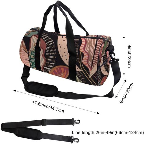 Boho Botanical Foldable Workout Bag For Men Women Oxford Tote Bags Adjustable Shoulder Strap, Convertible Carry Backpack Cute Duffel Bag For Jiu Jitsu Beach Gym Accessories Men in Kuwait