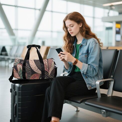 Boho Botanical Foldable Workout Bag For Men Women Oxford Tote Bags Adjustable Shoulder Strap, Convertible Carry Backpack Cute Duffel Bag For Jiu Jitsu Beach Gym Accessories Men in Kuwait