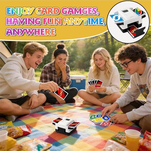 Automatic Card Shuffer 2 Decks, 2000mAh Electric Playing Card Shuffer Machine, Low Noise Portable Deck Shuffer for Poker, Blackjack, UNO, Skip-Bo, Phase 10, Perfect for Home Party Card Games in Saudi Arabia