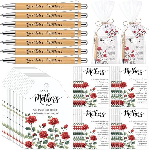 50 Set Mother's Day Church Gifts Bulk Include Bible Verse Pens and Christian Prayer Journal for Women Inspirational Notebooks Religious Gifts with Cards Bags Twine,God Bless Mom Church Sunday School in Kuwait