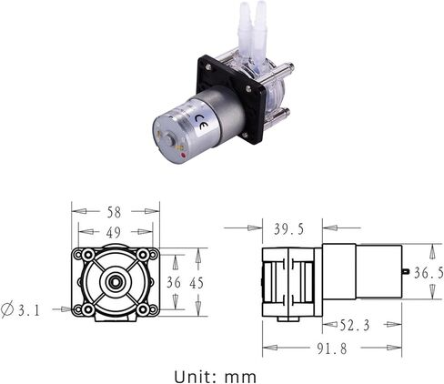 Dioche GROTHEN 12V Peristaltic Pump with Silicone Tubing - High-Performance Self-Priming Vacuum Pump for DIY Lab and Aquarium Applications in Kuwait