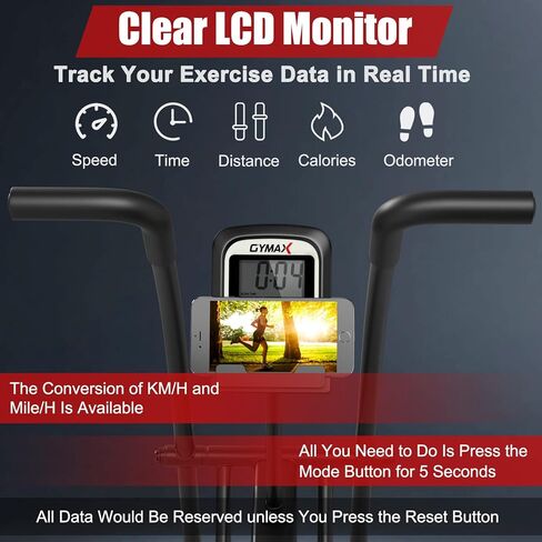 دراجة مروحة GYMAX، دراجة مقاومة للهواء مع شاشة LCD وحامل هاتف وعجلات مدمجة، دراجة تمارين ثابتة قابلة للتعديل بالكامل للمنزل وصالة الألعاب الرياضية وتمارين القلب واللياقة البدنية in Saudi Arabia