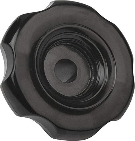 Kipp 06830-832CQ Duroplast/Steel Six Lobe Knob with Borehole, Inch, High-Gloss Polished Finish, 83 mm Diameter, 40 mm Height, Black in Kuwait