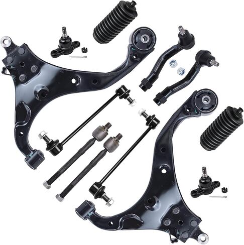 Detroit Axle - 4WD Front End Kit for Chevy Blazer S10 GMC Jimmy Sonoma Isuzu Hombre Oldsmobile Bravada, Upper Control Arms Lower Ball Joints Sway Bars Tie Rods Adjusting Sleeves Idler Arm Replacement in Kuwait