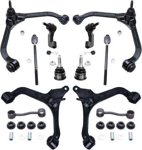 Detroit Axle - 4WD Front End Kit for Chevy Blazer S10 GMC Jimmy Sonoma Isuzu Hombre Oldsmobile Bravada, Upper Control Arms Lower Ball Joints Sway Bars Tie Rods Adjusting Sleeves Idler Arm Replacement in Kuwait