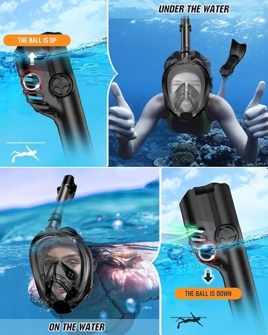 WSTOO Mask Fins Snorkel Set,Snorkeling Gear for Adults,Full Face Snorkel Mask & Adjustable Swim Fins,Dry Top System Anti-Fog Anti-Leak in Saudi Arabia