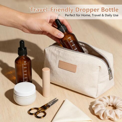 48 Pack 2oz Dark Amber Dropper Bottles with Measurement, 60ml Leakproof Tincture Bottles with Eye Dropper for Essential Oils, Perfume, Hair Oil, Liquids in Saudi Arabia