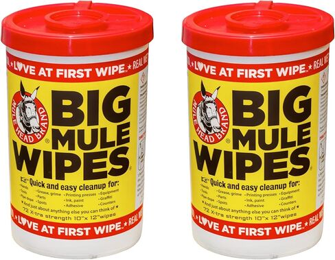XL Heavy-Duty Cleaning Wipes – 2 Pack (10" x 12") – All-Purpose Garage, Automotive & Home Cleaning Wipes – Grease, Ink, Paint, Tar & Grime Remover – Multiple Surfaces in Kuwait
