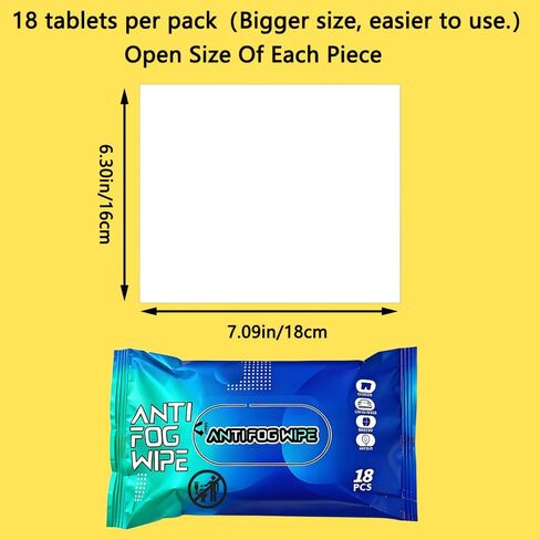 90 قطعة مناديل مضادة للضباب للزجاج الأمامي للسيارة والخوذة - منع الضباب على الزجاج الأمامي يدوم طويلاً ومنظف الزجاج الداخلي - آمنة لواقي الدراجات النارية ونظارات التزلج والمرايا - إزالة الضباب بسرعة ورؤية واضحة in Kuwait