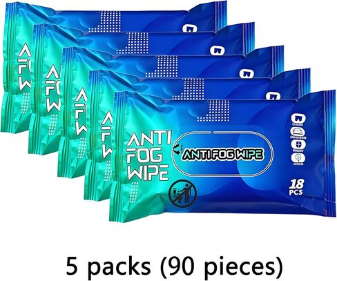 90 قطعة مناديل مضادة للضباب للزجاج الأمامي للسيارة والخوذة - منع الضباب على الزجاج الأمامي يدوم طويلاً ومنظف الزجاج الداخلي - آمنة لواقي الدراجات النارية ونظارات التزلج والمرايا - إزالة الضباب بسرعة ورؤية واضحة in Kuwait