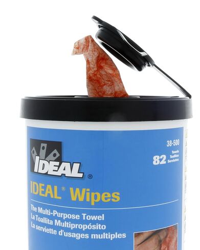 مناديل التنظيف الكهربائية IDEAL® (82 منديل) - مناشف موقع العمل المبللة للخدمة الشاقة للأدوات والأسطح واليدين، فرك وسلس على الوجهين، تزيل الشحوم والأوساخ والأوساخ، رائحة الحمضيات (38-500) in Saudi Arabia