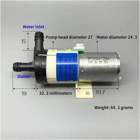 CJWP27-AC12B3 Small Water Pump Orifice 8mm Metering Pump DC 12V 370 Transfer Pump Suitable For Medical Equipment，Coffee Maker，Water Dispenser，Water Circulating Equipment（Cordless） in Saudi Arabia