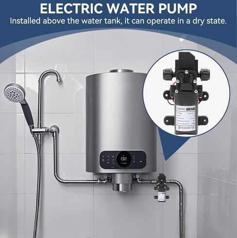 مضخة مياه غشائية 12 فولت، مضخة غشائية لضغط المياه مضخة رش ذاتية التحضير 4-6 لتر/الدقيقة 1.2 GPM 100 PSI RV مضخة مياه لقوارب القافلة الزراعية البحرية in Kuwait