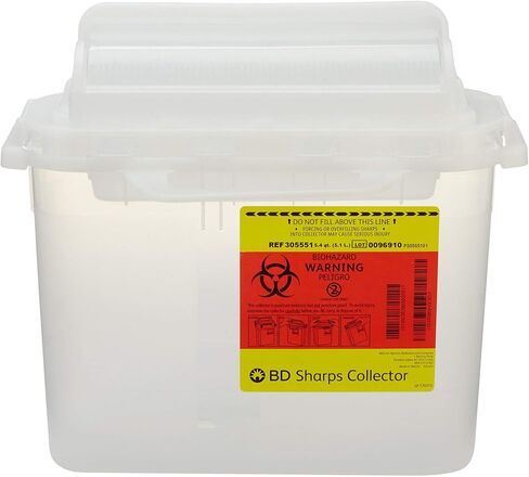 BD 305551-5.4qt جامع الأدوات الحادة للباب المتوازن 10.75 بوصة × 12 بوصة × 4.5 بوصة، شفاف، 20/cs in Saudi Arabia