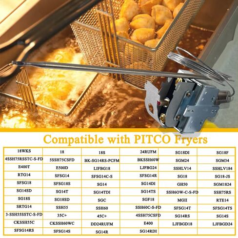 PP10084 High Limit Thermostat Switch Replacement for Pitco Fryer 4CH4002-R, 450°F/230°C Safety Switch with Manual Reset, 1/4" MPT Thread, Compatible with VF35 MGII SG14 45C+ 18S 18 E500D in Kuwait