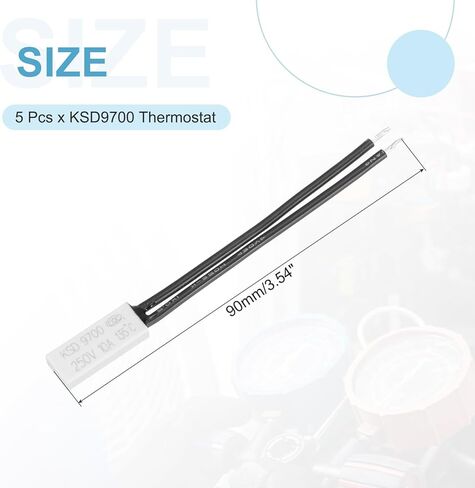 MECCANIXITY 5 قطع KSD9700 ترموستات 135 درجة مئوية/275 درجة فهرنهايت مفتاح درجة حرارة مغلق عادة واقي حراري NC 10A 250V وحدة تحكم في درجة الحرارة البلاستيكية للأجهزة الكهربائية ومعدات المحركات in Kuwait