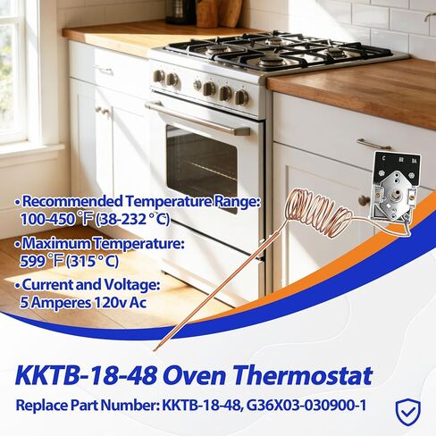 KKTB-18-48 ترموستات فرن مناسب لروبرتشو KKTB-18-48 ترموستات نطاق فرن الفرن لأنبوب شعري 48 بوصة، 5 أمبير 120 فولت تيار متردد، أقصى درجة حرارة 599 درجة فهرنهايت استبدل G36X03-030900-1 in Kuwait