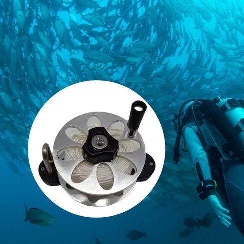 Scuba Diving Reel Underwater Spool with High Visibility White Line Aluminum Alloy Lightweight Design for Easy Carry Suitable for Wreck D, 50M Line in Saudi Arabia