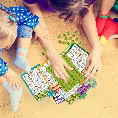 Fancy Land Camping Bingo Game for Kids 24 Players Die Cut Outdoor Adventure Game Summer Graduation Party Supply in Kuwait