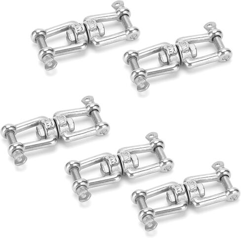 5 قطع من الفولاذ المقاوم للصدأ منتهية بمضادة للعقد ومضادة للعقد - ملحقات تزوير لتوصيل سلسلة حبل الأسلاك in Kuwait