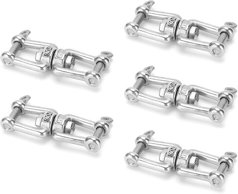 5 قطع من الفولاذ المقاوم للصدأ منتهية بمضادة للعقد ومضادة للعقد - ملحقات تزوير لتوصيل سلسلة حبل الأسلاك in Kuwait