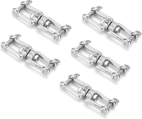 5 قطع من الفولاذ المقاوم للصدأ منتهية بمضادة للعقد ومضادة للعقد - ملحقات تزوير لتوصيل سلسلة حبل الأسلاك in Kuwait