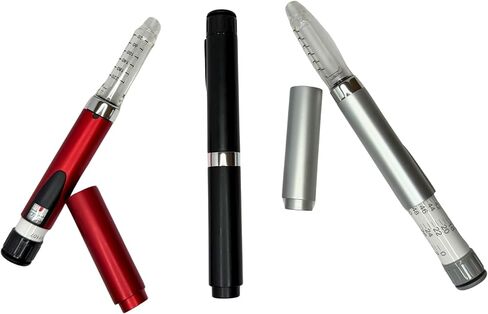 GXZ Health V2 Reusable Injection Pen Set 3 Pens W/ 3 Free cartridges – Silver, Black and Red in Kuwait