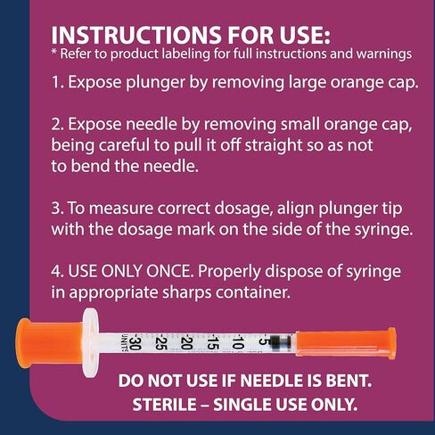TRUEplus Single-Use Insulin Syringes, 30G 0.3cc 5/16 Inch Needle Length, 100 Count (10 Packs of 10) in Kuwait