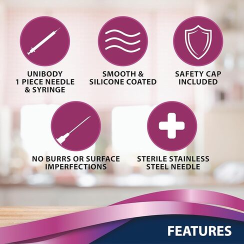 TRUEplus Single-Use Insulin Syringes, 30G 0.3cc 5/16 Inch Needle Length, 100 Count (10 Packs of 10) in Kuwait