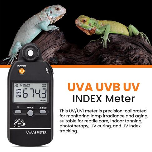 UV Light Meter Professional UV Monitors Measurable of UVA & UVB Light Measure Tester with 280-400nm Range Portable UV Sunlight Tester for Reptile and Home (Model AMT309) in Saudi Arabia