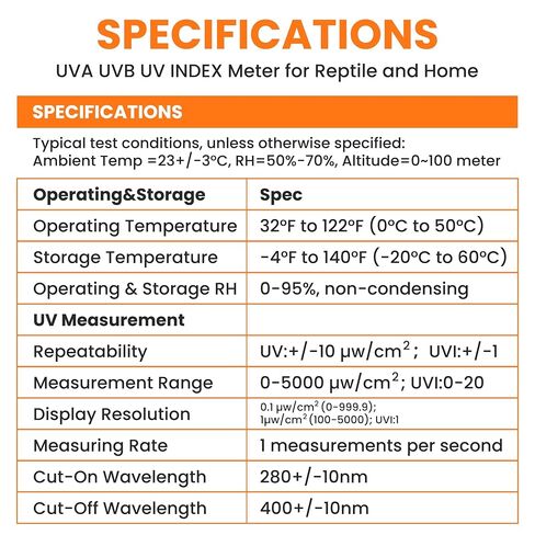 UV Light Meter Professional UV Monitors Measurable of UVA & UVB Light Measure Tester with 280-400nm Range Portable UV Sunlight Tester for Reptile and Home (Model AMT309) in Saudi Arabia
