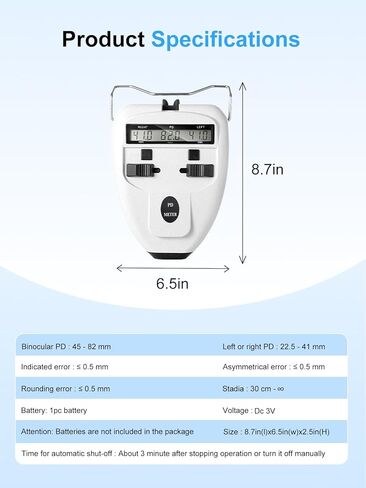 Pupilometer Optical Digital Pupilometer with LCD Display PD Meter for Optometrists in Kuwait