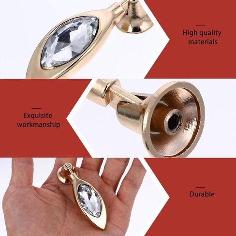 Crystal Knobs, 6 Pcs Gold Trim Home Furniture Cabinet Diamond Door Pull Handle, Zinc Alloy Home Glass Cabinet Knob in Saudi Arabia