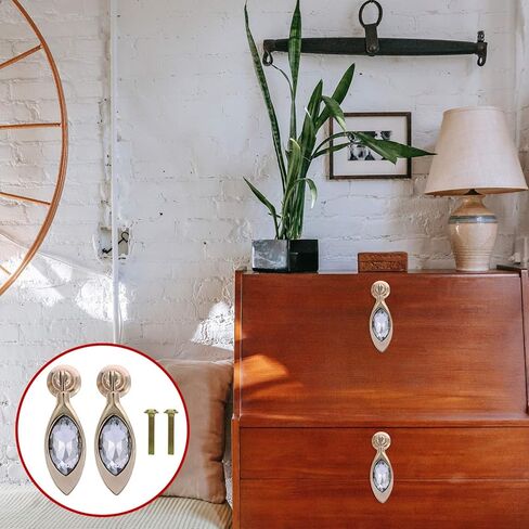 Crystal Knobs, 6 Pcs Gold Trim Home Furniture Cabinet Diamond Door Pull Handle, Zinc Alloy Home Glass Cabinet Knob in Saudi Arabia