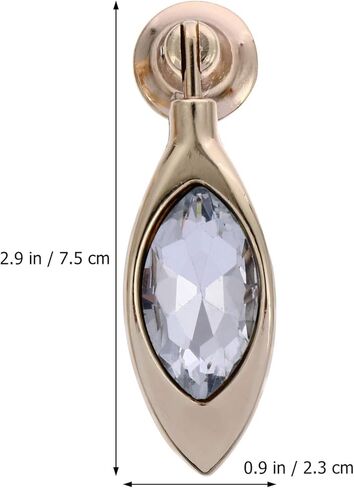 Crystal Knobs, 6 Pcs Gold Trim Home Furniture Cabinet Diamond Door Pull Handle, Zinc Alloy Home Glass Cabinet Knob in Saudi Arabia
