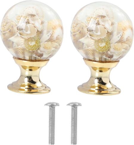 مقابض كريستال، قطعتان من خزانة خشبية نحاسية كهرمانية، صينية تزيين مستديرة، مقبض باب أثاث المطبخ (بني) in Kuwait