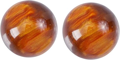 Crystal Knobs, 2pcs Amber Brass Wood Cabinet Round Vanity Tray Kitchen Dresser Furniture Door Knob(Brown) in Saudi Arabia