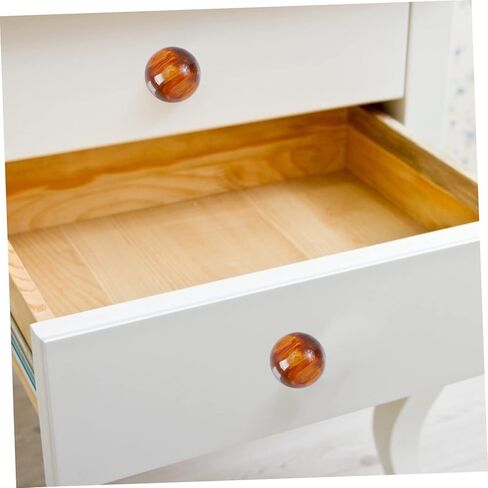 Crystal Knobs, 2pcs Amber Brass Wood Cabinet Round Vanity Tray Kitchen Dresser Furniture Door Knob(Brown) in Saudi Arabia