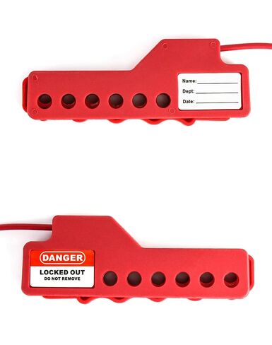 QWORK Versatile Cable Lockout Bundle (Set of 4) - Includes 7.9-ft Long, 1/8" Diameter Nylon Sheathed Metal Cable in Kuwait