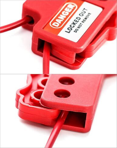 QWORK Versatile Cable Lockout Bundle (Set of 4) - Includes 7.9-ft Long, 1/8" Diameter Nylon Sheathed Metal Cable in Kuwait